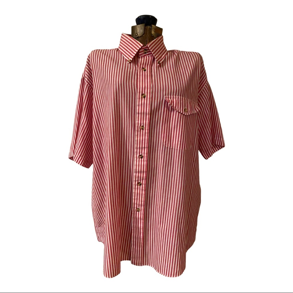 VINTAGE 80’S THE FOX COLLECTION STRIPE SHIRT